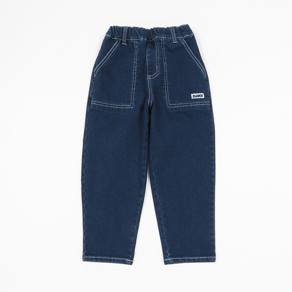 ステッチ使い裏起毛ロングパンツ