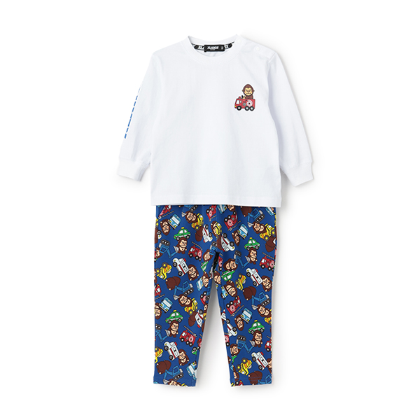 ファニーゴリラ&車長袖Tシャツ+総柄レギンスセット