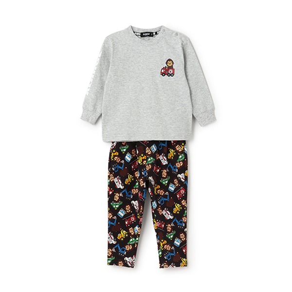 ファニーゴリラ&車長袖Tシャツ+総柄レギンスセット