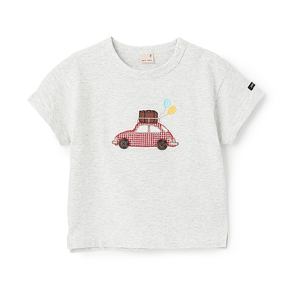 アップリケ車・ポニー半袖Tシャツ