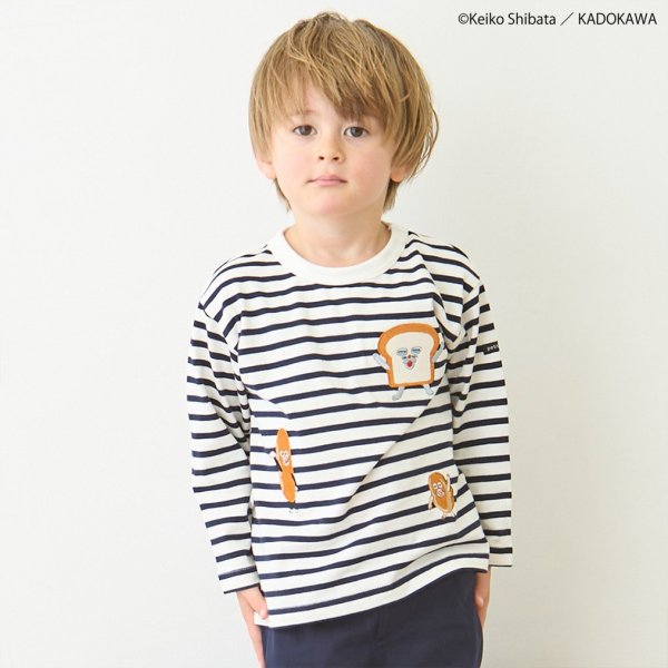 【パンどろぼう】ボーダーモチーフ長袖Tシャツ