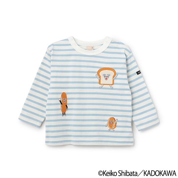 【パンどろぼう】ボーダーモチーフ長袖Tシャツ