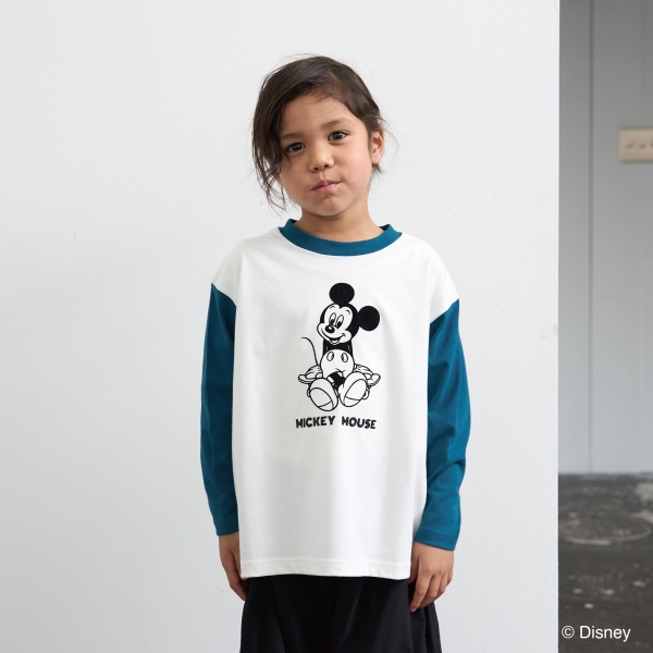 【Disney】【カイテキ天竺】ミッキーマウス/スケボーTシャツ