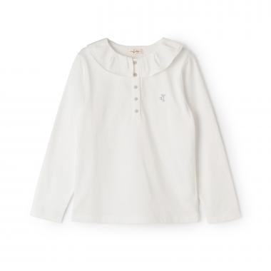 フリル衿長袖Tシャツ