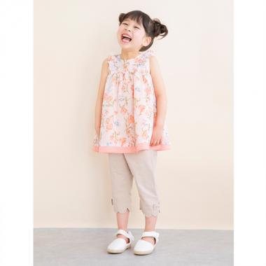 チューリップ柄シフォンチュニック