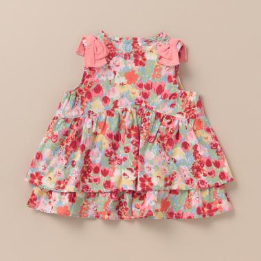summer flowers肩リボンチュニック