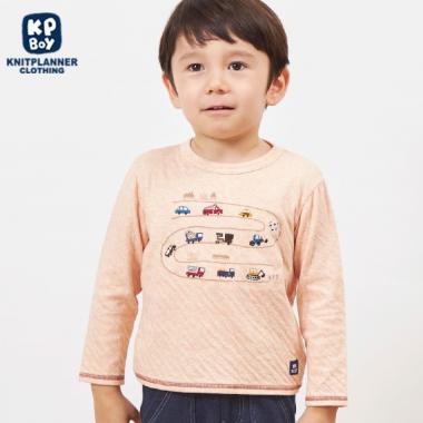 KPBOY 日本製/車モチーフオーガニック接結長袖Ｔシャツ(80～150)