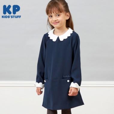 KP(ケーピー)シロ襟Aラインワンピース(90～130)