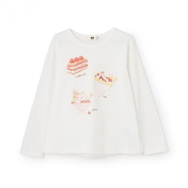 いちごスイーツプリント長袖Tシャツ