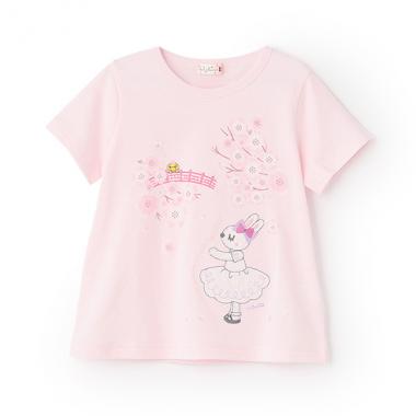 日本製/桜mimi半袖Tシャツ(100-160cm)