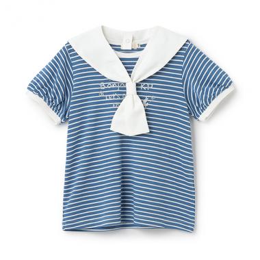 取外しセーラー衿つきボーダーTシャツ
