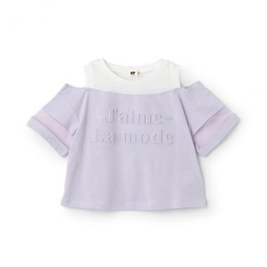肩見せ シアースリーブ Tシャツ