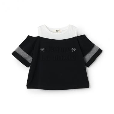 肩見せ シアースリーブ Tシャツ