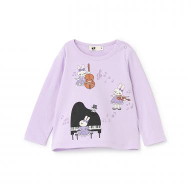 mimiちゃん ピアノアップリケ 長袖Tシャツ