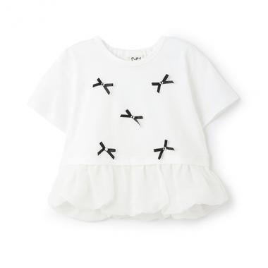 リボンいっぱいバルーン裾半そでTシャツ
