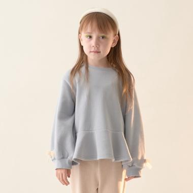 【表コットン毛玉バイバイ裏起毛】アソートリボン付きガーリートップス