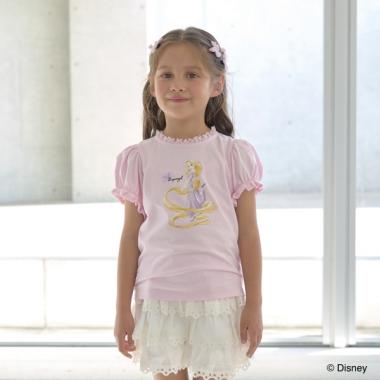 【大人気カラー再入荷】【Disney Princess】【ソフトコットン】アソートリボン付きパフTシャツ