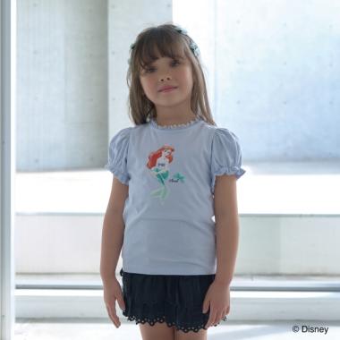 【大人気カラー再入荷】【Disney Princess】【ソフトコットン】アソートリボン付きパフTシャツ
