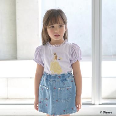 【大人気カラー再入荷】【Disney Princess】【ソフトコットン】アソートリボン付きパフTシャツ