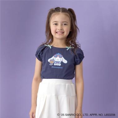 【サンリオキャラクターズ】【ソフトコットン】シナモロールリボン付きマリンTシャツ
