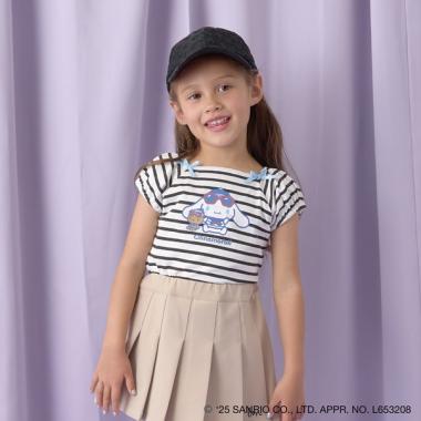 【サンリオキャラクターズ】【ソフトコットン】シナモロールリボン付きマリンTシャツ