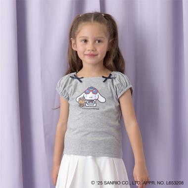 【サンリオキャラクターズ】【ソフトコットン】シナモロールリボン付きマリンTシャツ
