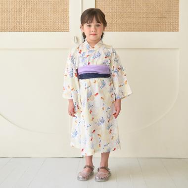 柄アソートすぽっと着やすいワンピース浴衣(帯2枚セット)