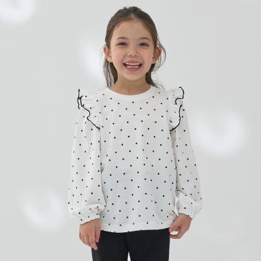 【ソフトコットン】フリル付きボリュームスリーブアソート総柄Tシャツ