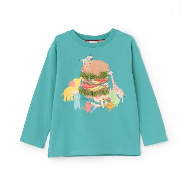 アニマルハンバーガー長袖Tシャツ