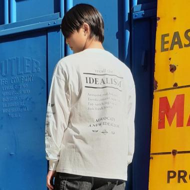 【大人向けサイズあり】袖ロゴプリント長袖Tシャツ