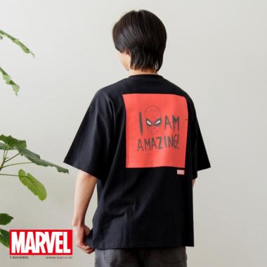 【MARVEL】スパイダーマン/ボックスロゴバックプリントビッグTシャツ