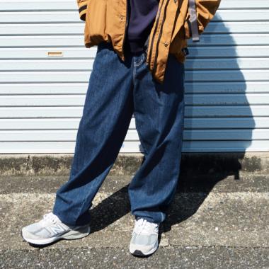 デニム・配色ステッチペインターパンツ