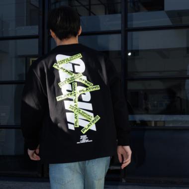 【GLSW.】ロゴリフレクタープリント長袖Tシャツ