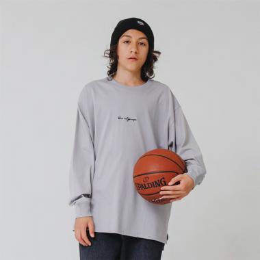 フロントシンプル刺繍長袖Tシャツ