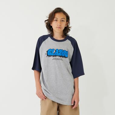 グラフィティプリントラグランスリーブビッグ半袖Tシャツ