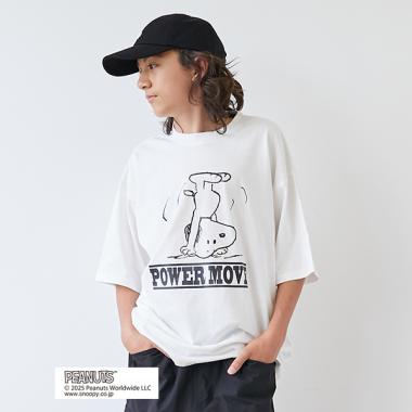 【GLSW.】【PEANUTS】スヌーピー パワームーブ フロントプリントTシャツ