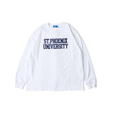 フロッキーカレッジロゴプリント長袖Tシャツ