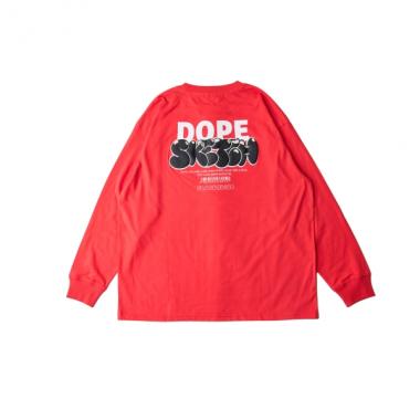 バック発泡プリント長袖Tシャツ