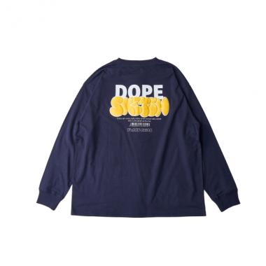 バック発泡プリント長袖Tシャツ