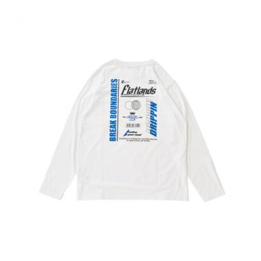 【プチプラ】バック２トーンロゴプリント長袖Tシャツ