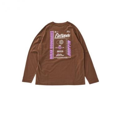【プチプラ】バック２トーンロゴプリント長袖Tシャツ