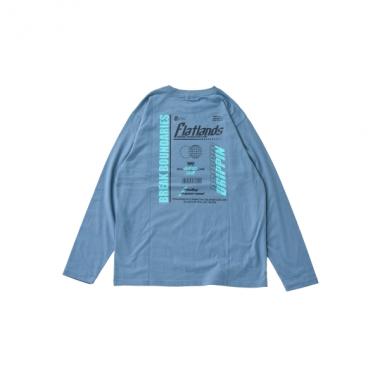 【プチプラ】バック２トーンロゴプリント長袖Tシャツ
