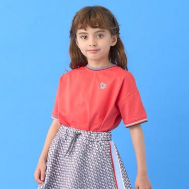 ラインリブ無地半袖Tシャツ