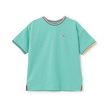 ラインリブ無地半袖Tシャツ