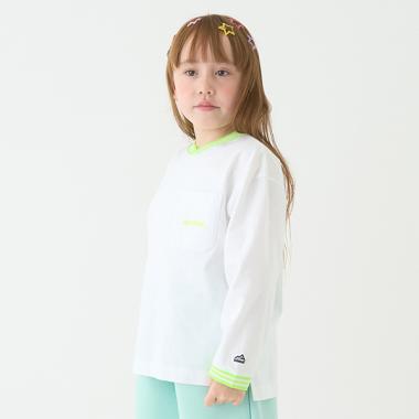 【防汚加工】天竺配色ラインリブTシャツ