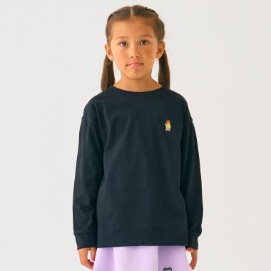 くまワンポイント天竺ロングＴシャツ