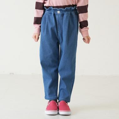 【クロップド丈】ウエストフリルムジテーパードパンツ