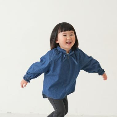 デニムギャザースモック