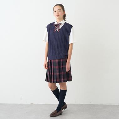 【予約商品/9月中旬～下旬お届け予定】【卒服】【家庭洗濯OK】サイドプリーツスカート