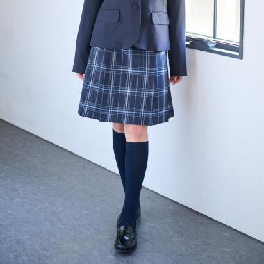 【予約商品/9月中旬～下旬お届け予定】【卒服】【洗える】サイドプリーツチェックスカート